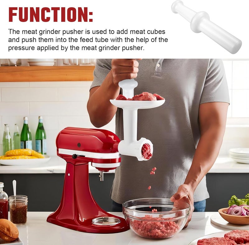 KEYDINHT Meat Grinder Pusher Tool for Kitchenaid Lem Meat Sausage Food Grinders, Meat Grinder Plunger Pusher Length 9.8" Stuffing End OD 1.5"- Kitchen Food Grinder Attachment (1 Pcs) - Image 3